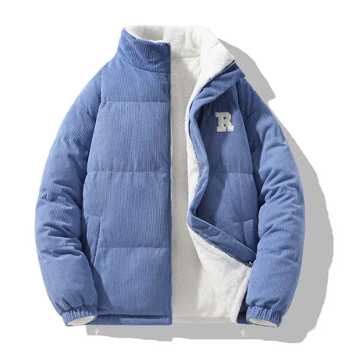 Stylish Windproof Puffer Jacket with Stand-Up Collar