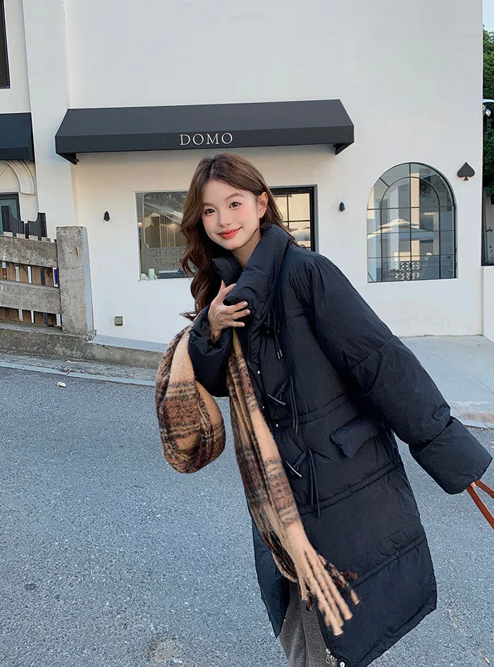 Stylish Women's Solid Puffer Jacket with Full-Zip and Hood