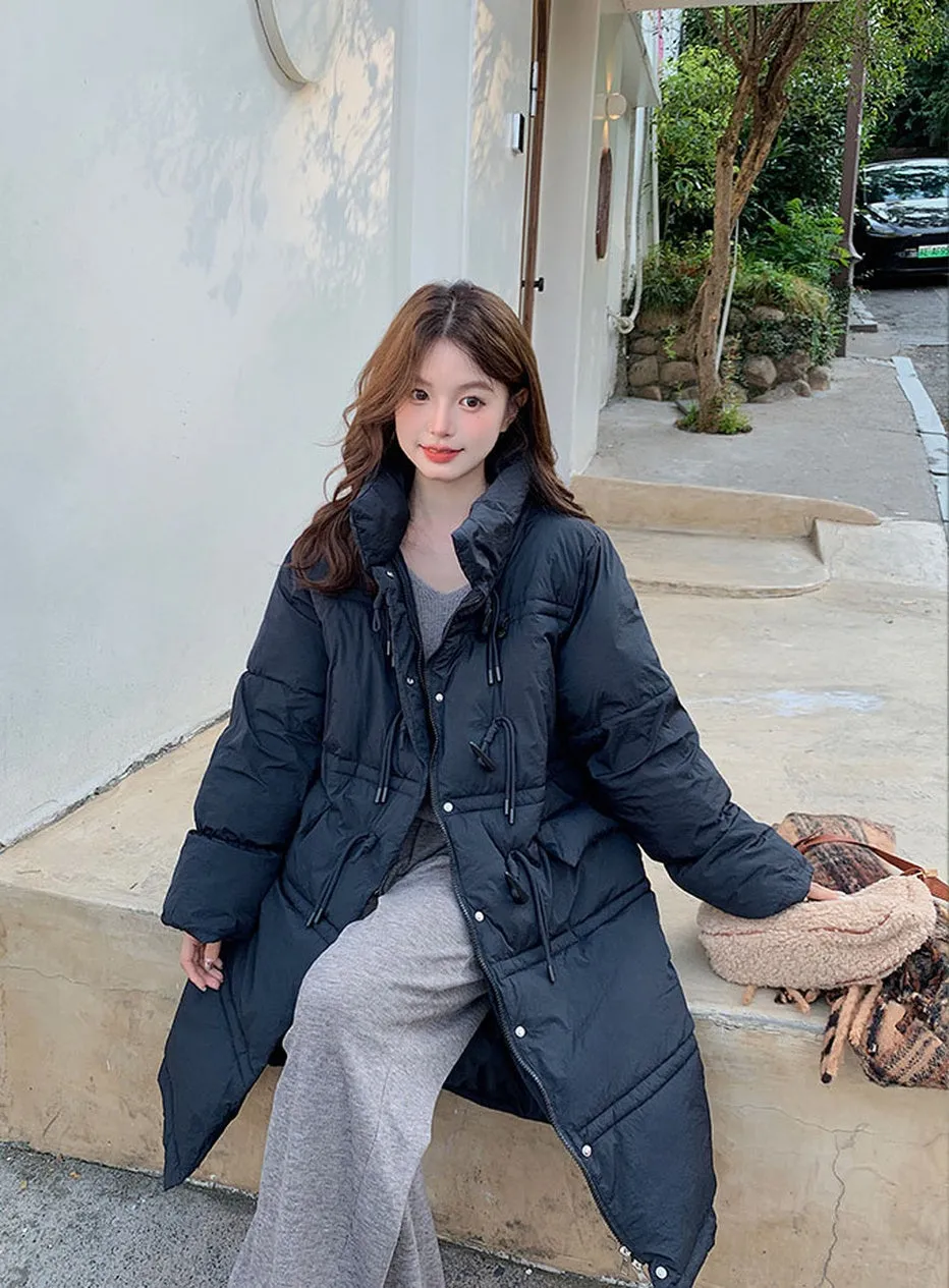 Stylish Women's Solid Puffer Jacket with Full-Zip and Hood