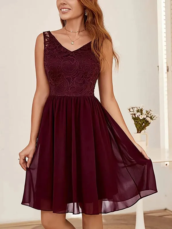 Summer Vintage Women V Neck Sleeveless Blue Midi Dress
