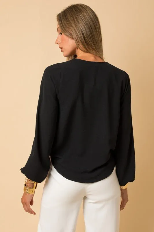 Surplice Shirring Top