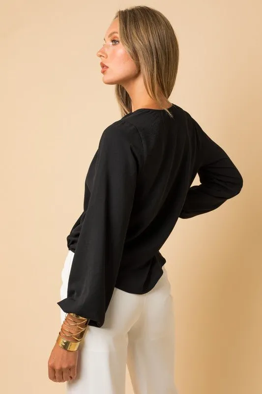 Surplice Shirring Top