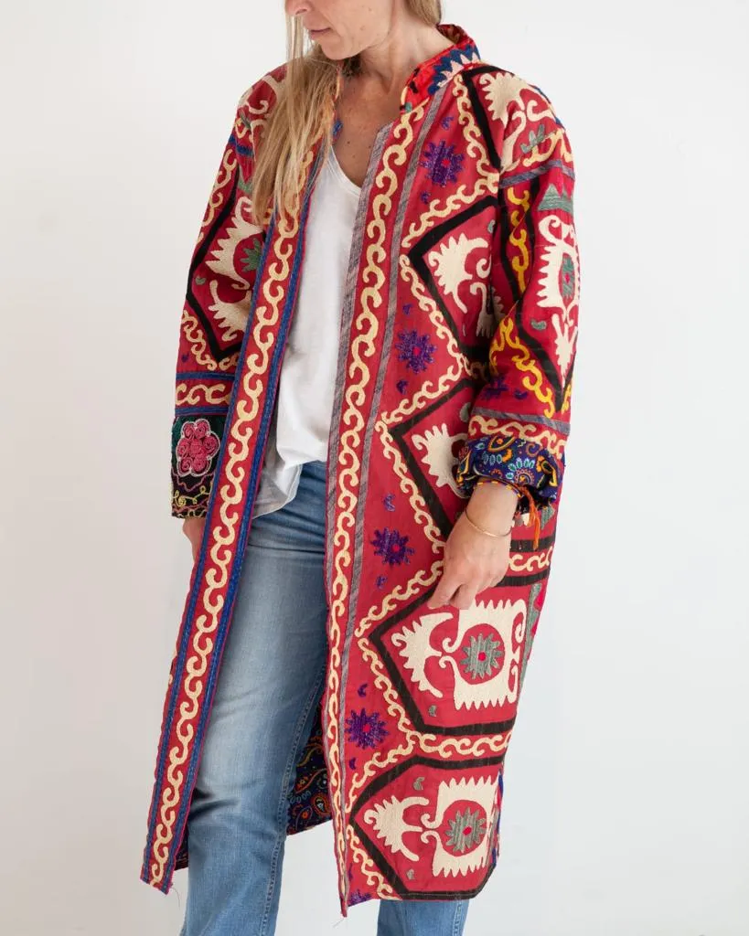 Suzani vintage long kimono