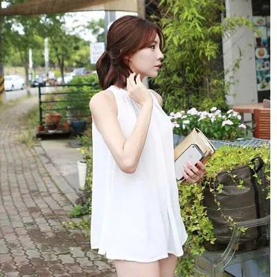 Tanks Women's Blouse Body Chiffon Women Shirt tunics Tops Female Casual Clothing Ladies Shirts White Fashion