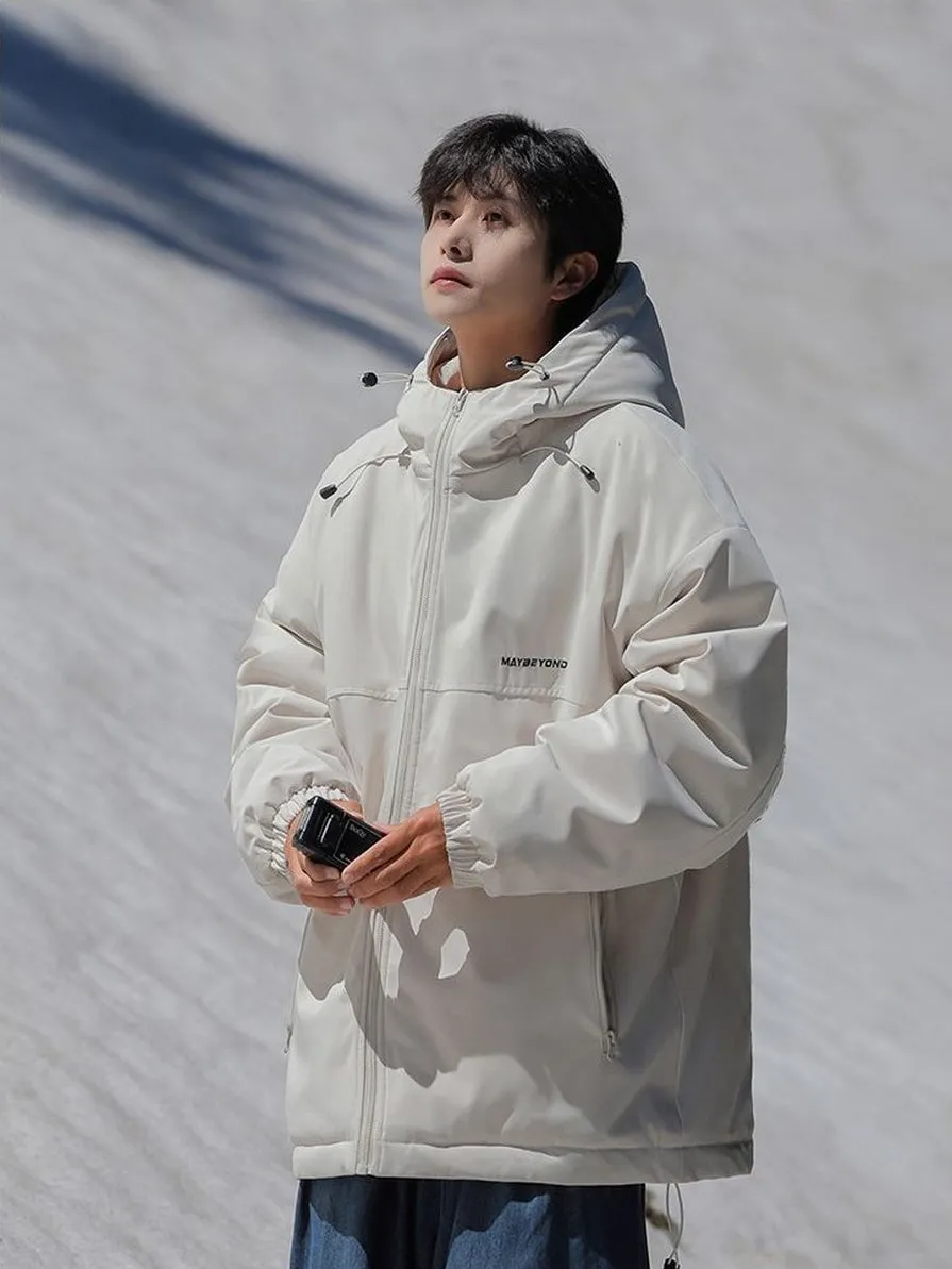 Thickened Quilted Hooded Puffer Jacket for Outdoor Activities