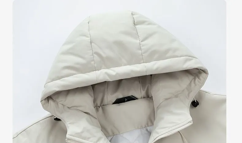 Thickened Quilted Hooded Puffer Jacket for Outdoor Activities