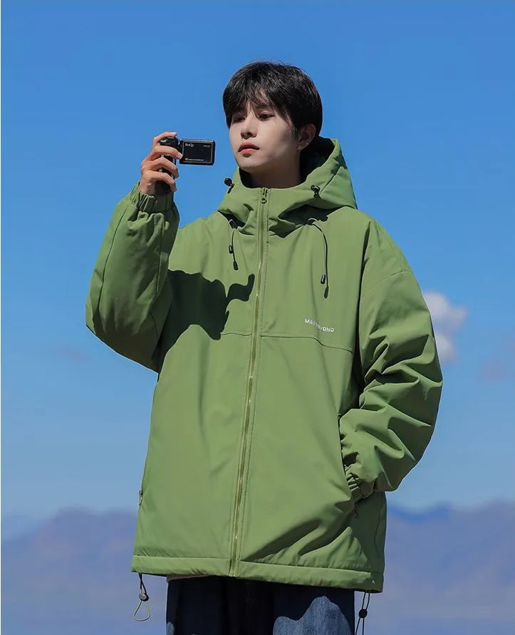 Thickened Quilted Hooded Puffer Jacket for Outdoor Activities