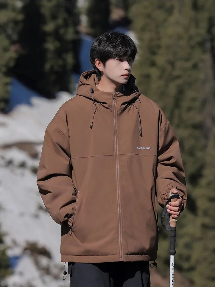 Thickened Quilted Hooded Puffer Jacket for Outdoor Activities