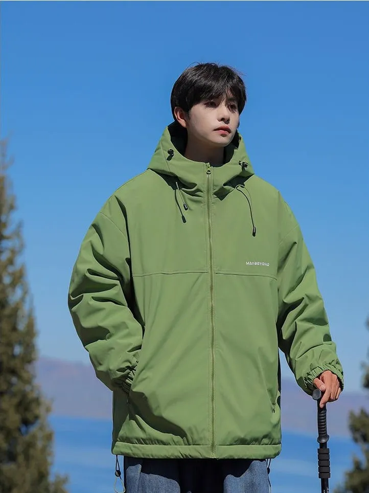 Thickened Quilted Hooded Puffer Jacket for Outdoor Activities