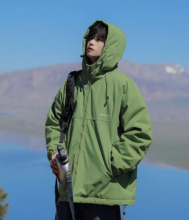 Thickened Quilted Hooded Puffer Jacket for Outdoor Activities
