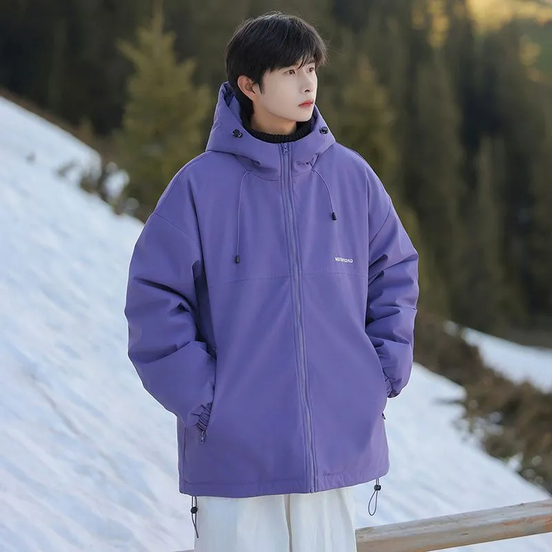 Thickened Quilted Hooded Puffer Jacket for Outdoor Activities