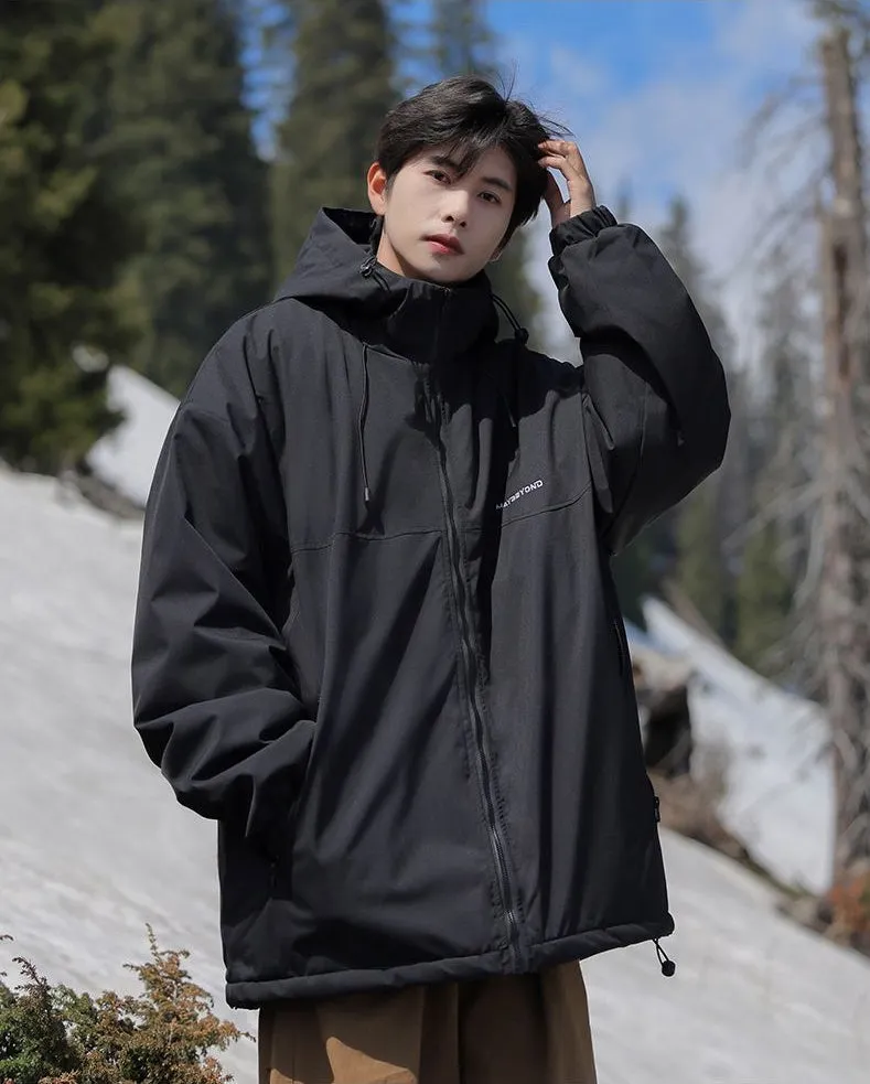 Thickened Quilted Hooded Puffer Jacket for Outdoor Activities