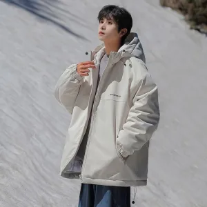 Thickened Quilted Hooded Puffer Jacket for Outdoor Activities