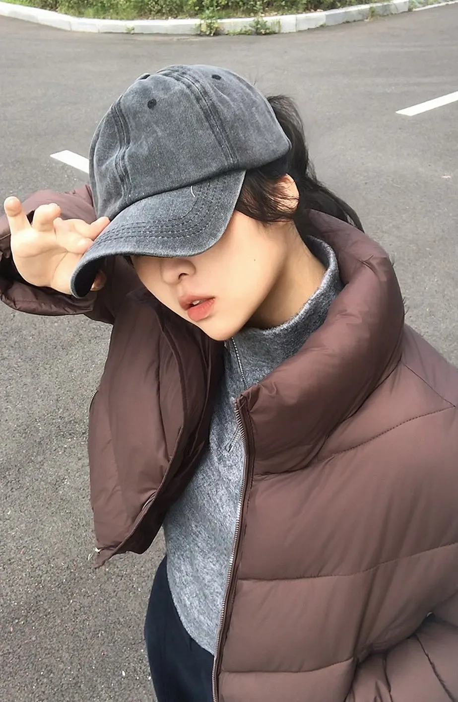 Thickened Relaxed-Fit Puffed Jacket with Elastic Band Cuffs for Women