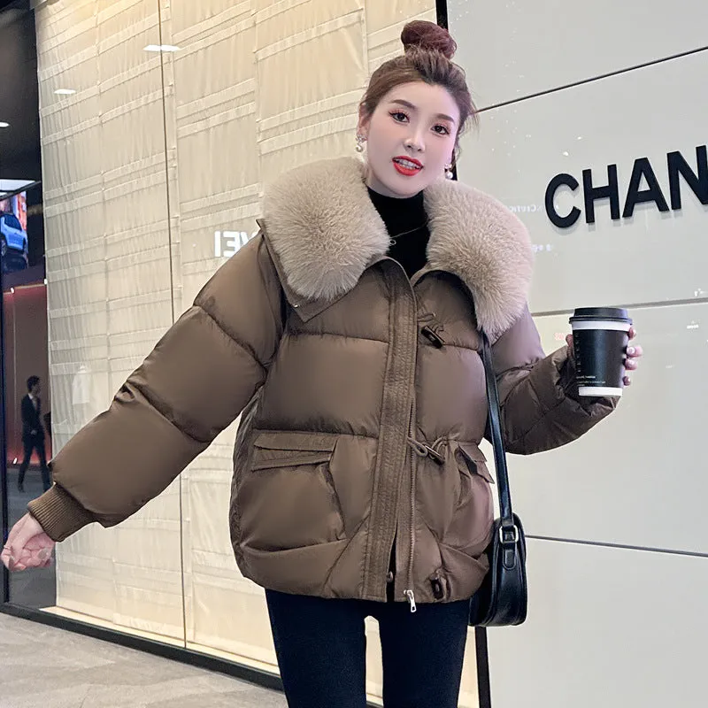 Thickened Waterproof Quilted Puffer Jacket for Women