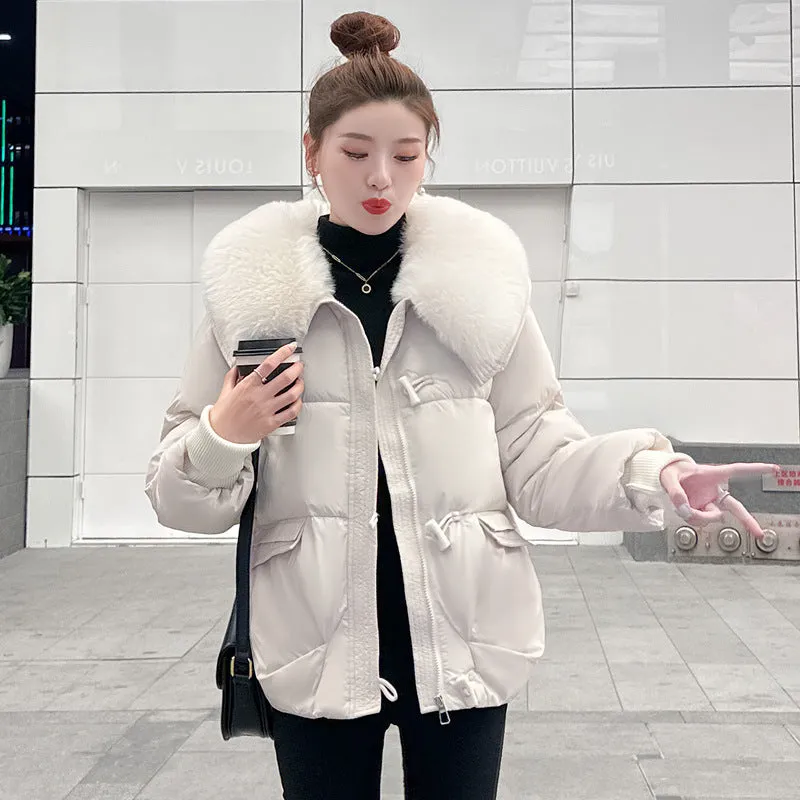 Thickened Waterproof Quilted Puffer Jacket for Women