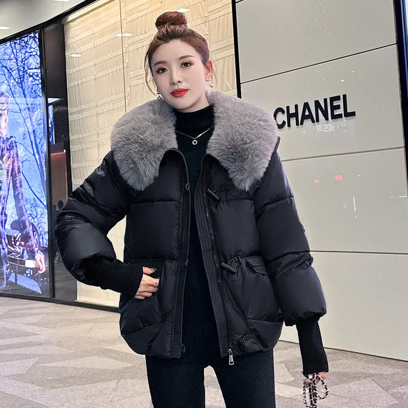 Thickened Waterproof Quilted Puffer Jacket for Women