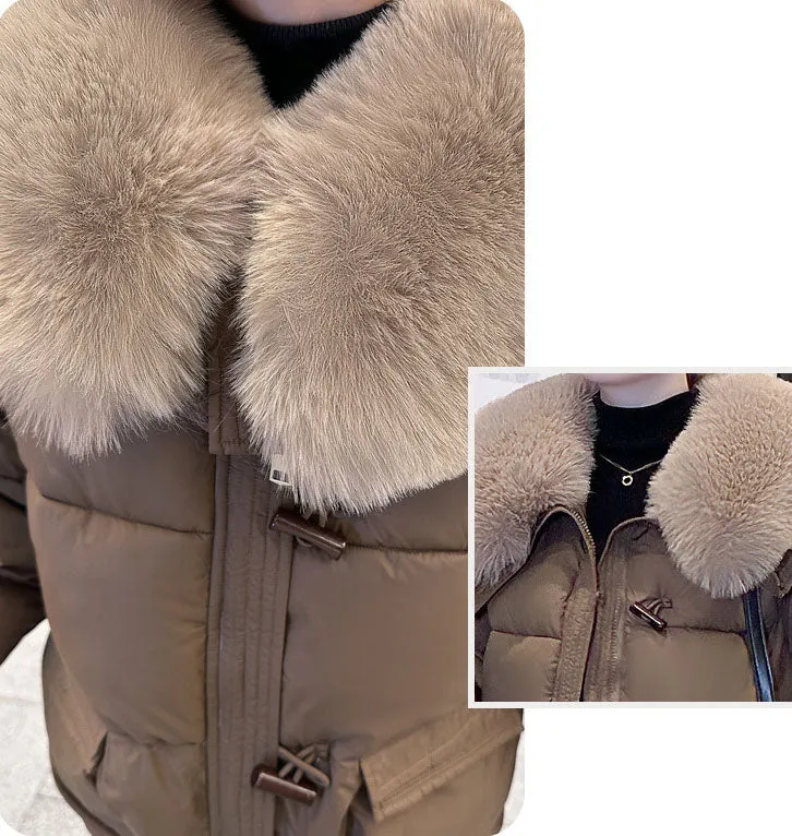 Thickened Waterproof Quilted Puffer Jacket for Women