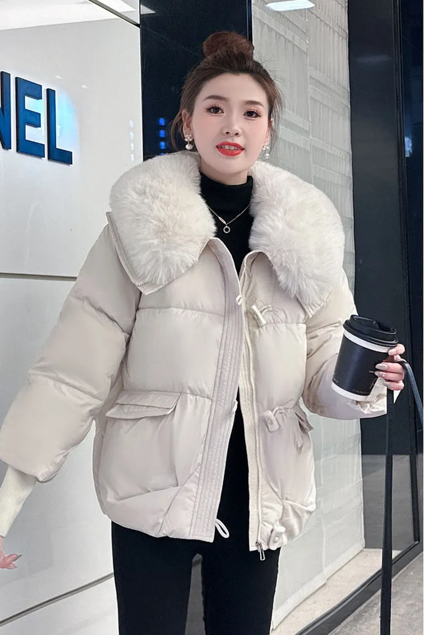 Thickened Waterproof Quilted Puffer Jacket for Women