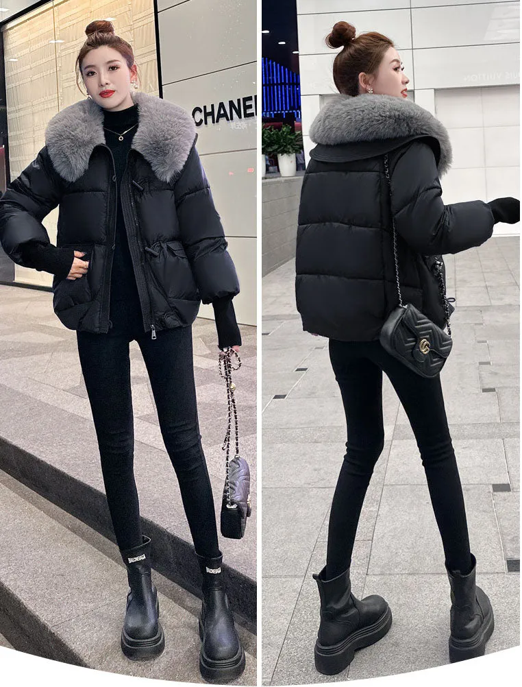 Thickened Waterproof Quilted Puffer Jacket for Women