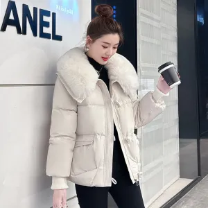 Thickened Waterproof Quilted Puffer Jacket for Women