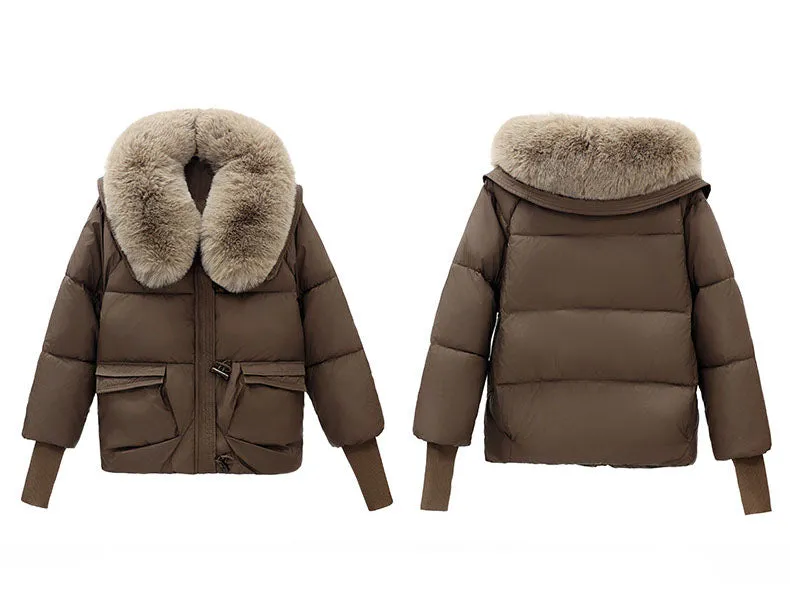 Thickened Waterproof Quilted Puffer Jacket for Women