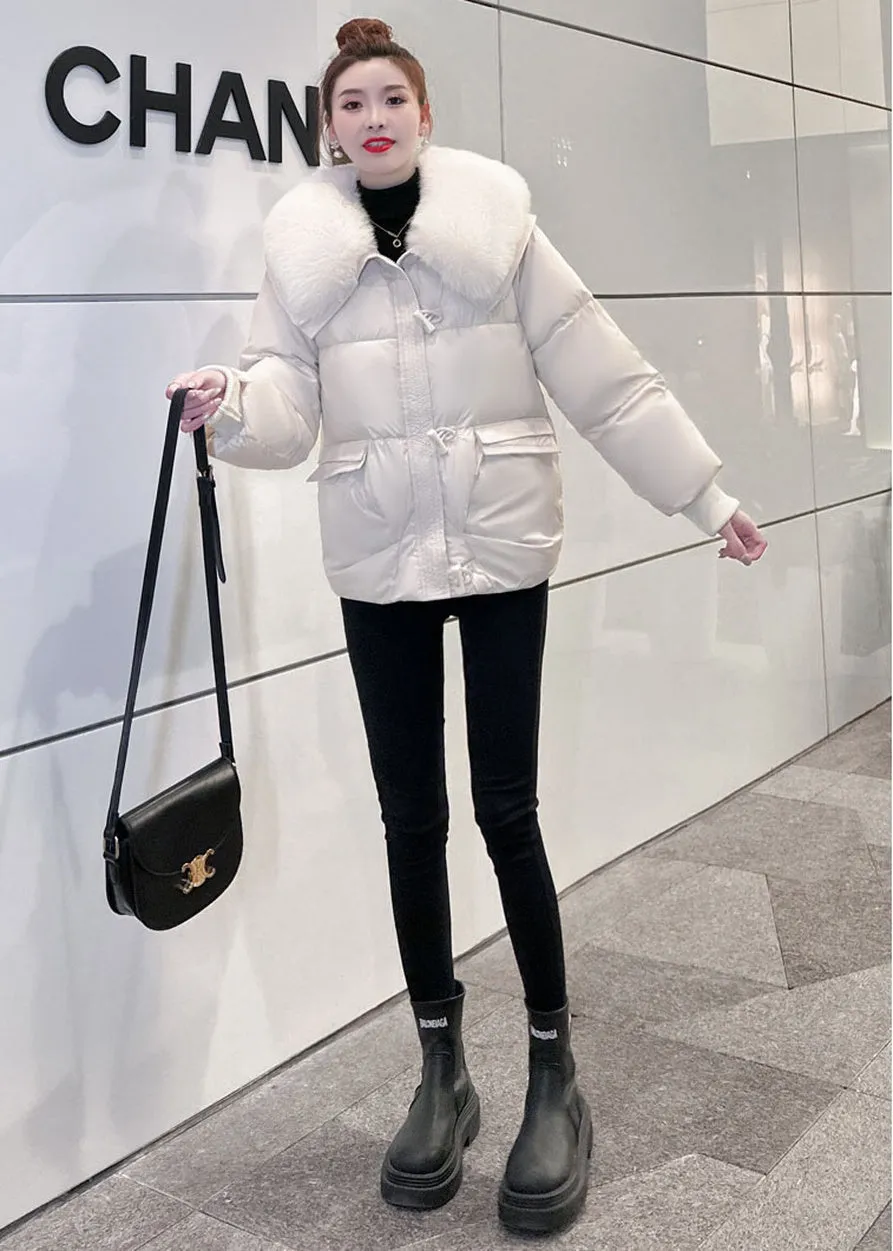 Thickened Waterproof Quilted Puffer Jacket for Women
