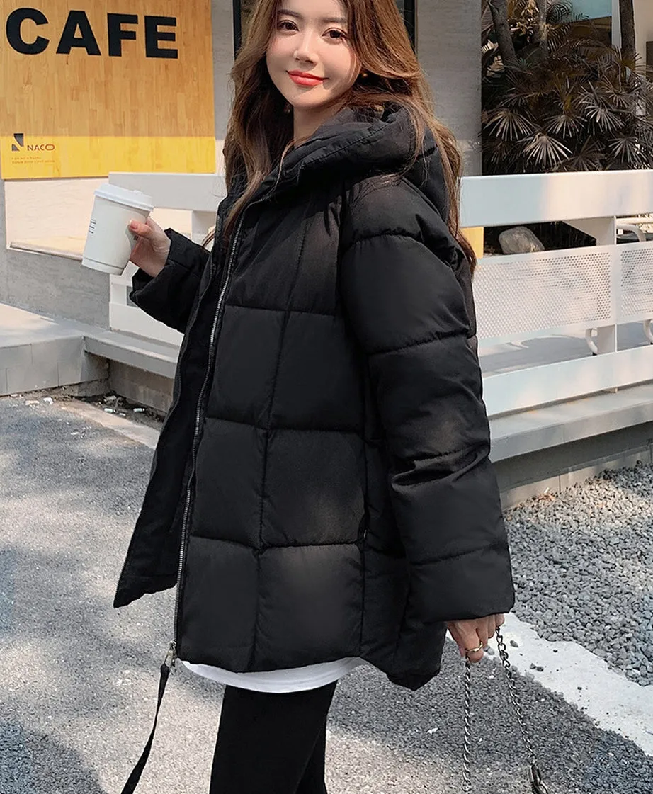 Thickened Windproof Quilted Raincoat for Fashionable Women