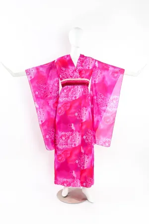 Tie-Dye Floral Kimono Dress