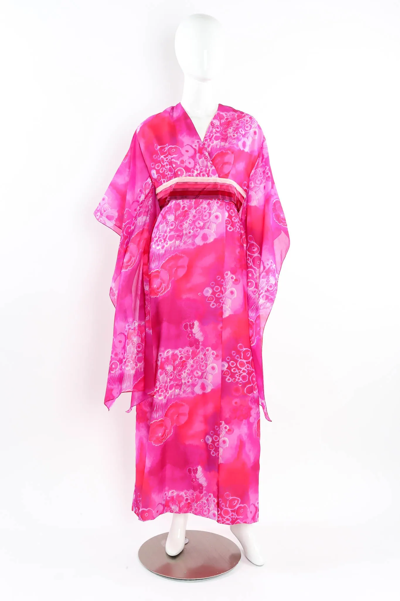 Tie-Dye Floral Kimono Dress