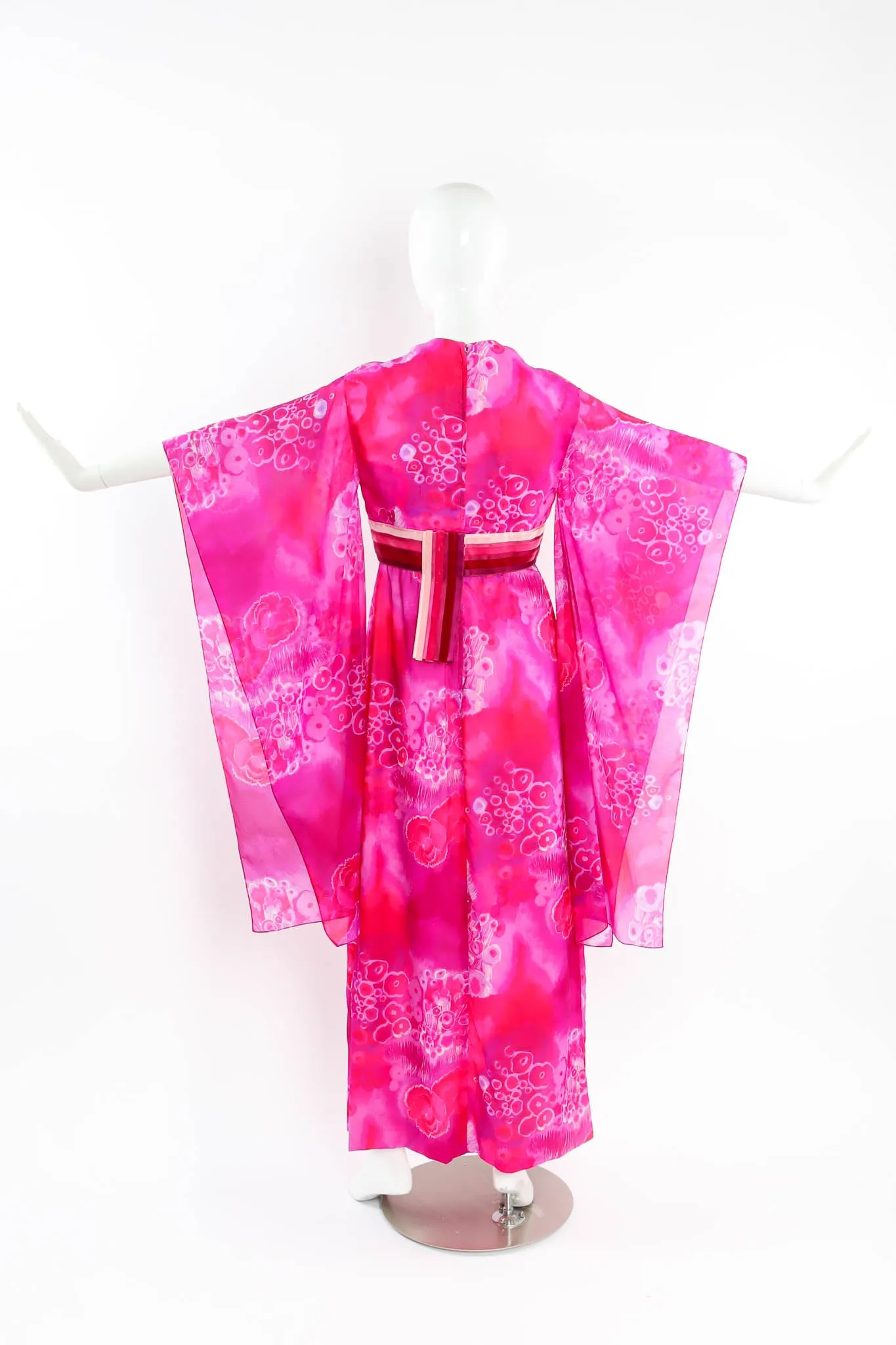 Tie-Dye Floral Kimono Dress