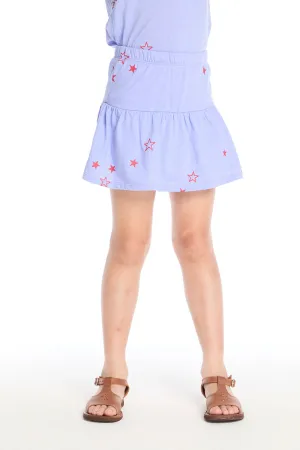 Tossed Stars Powder Blue Peplum Skort