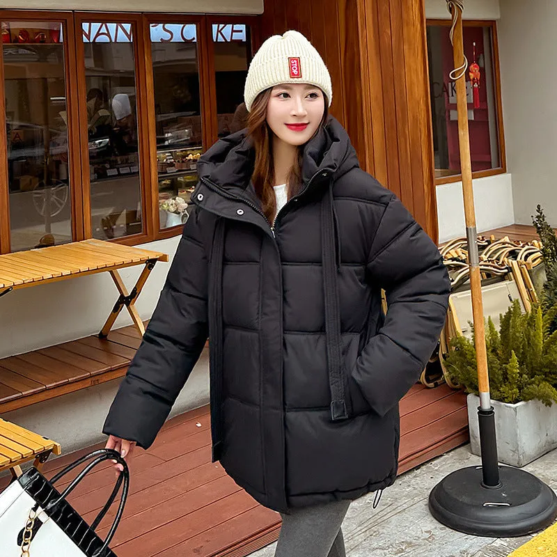 Trendy Solid Hooded Puffer Jacket for Women