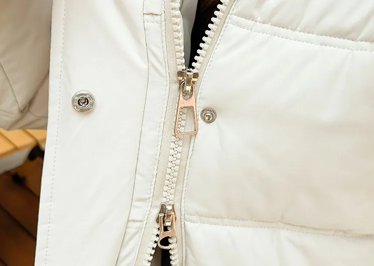 Trendy Solid Hooded Puffer Jacket for Women