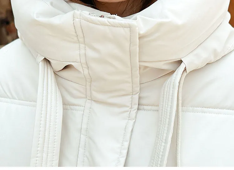 Trendy Solid Hooded Puffer Jacket for Women