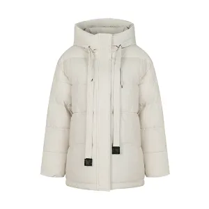 Trendy Solid Hooded Puffer Jacket for Women