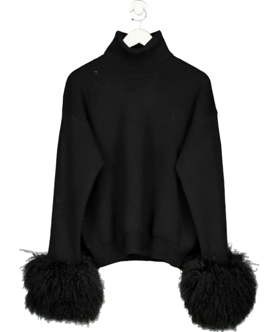 Twenty Fall Black Feather Cuff Jumper One Size