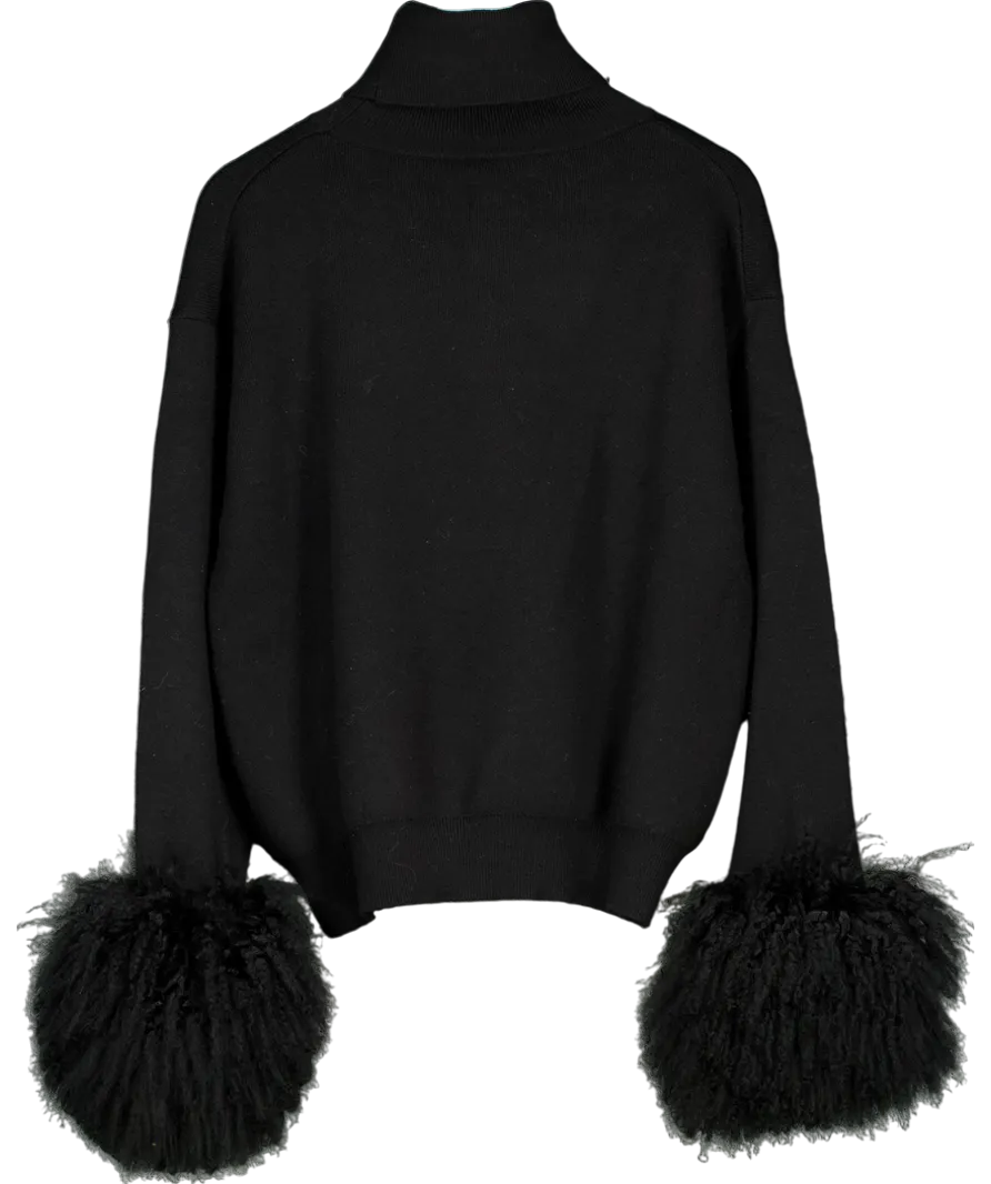 Twenty Fall Black Feather Cuff Jumper One Size