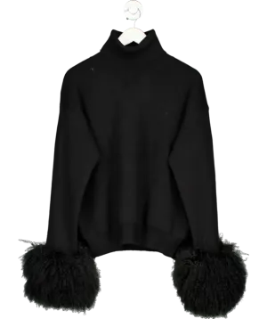 Twenty Fall Black Feather Cuff Jumper One Size
