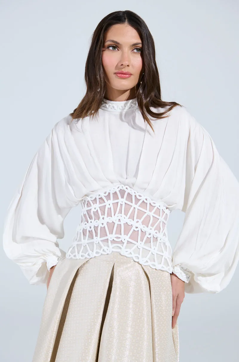 VERA WOVEN TRIM BLOUSE