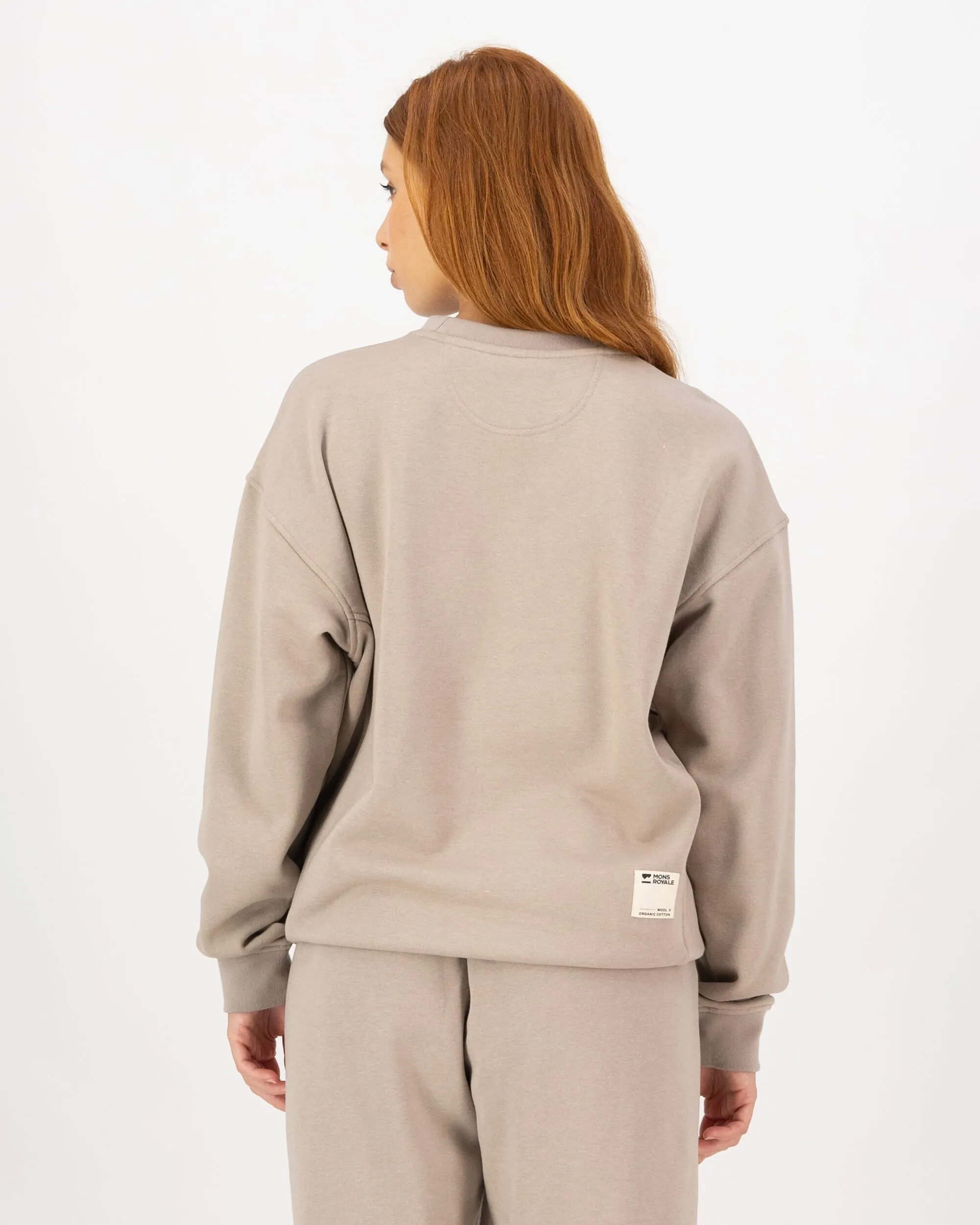 Verdant Merino Organic Cotton Crew - Taupe