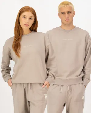 Verdant Merino Organic Cotton Crew - Taupe