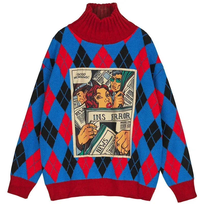 Vintage Argyle Plaid Sweater