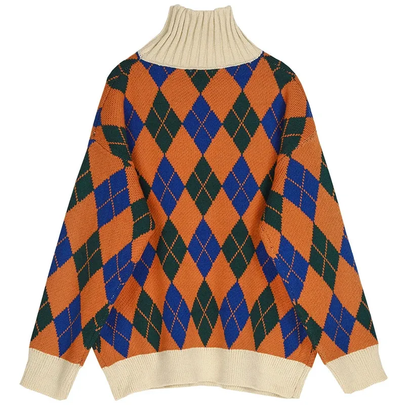 Vintage Argyle Plaid Sweater