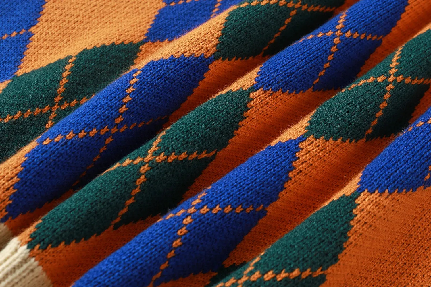 Vintage Argyle Plaid Sweater