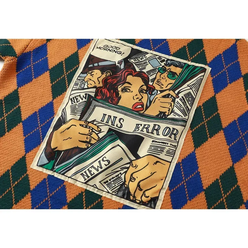 Vintage Argyle Plaid Sweater