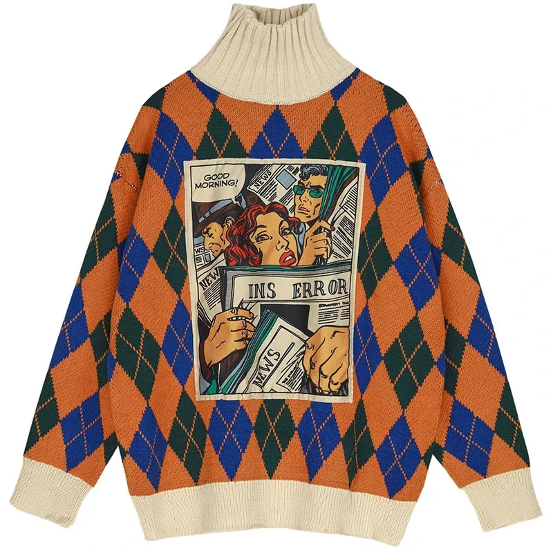 Vintage Argyle Plaid Sweater