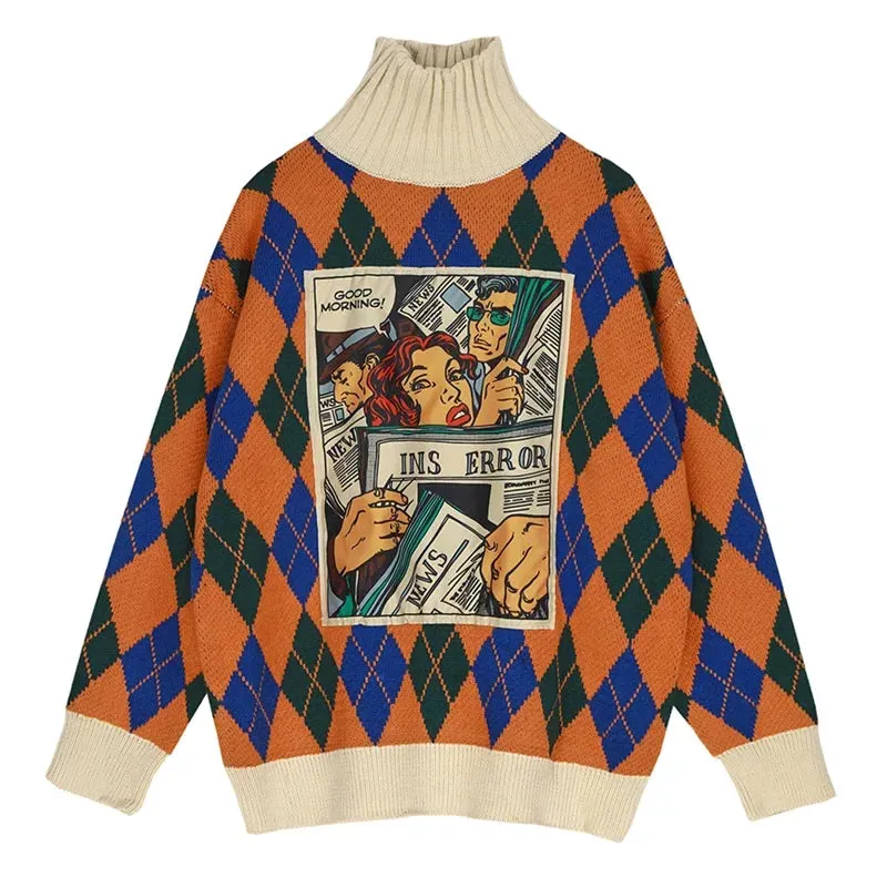 Vintage Argyle Plaid Sweater