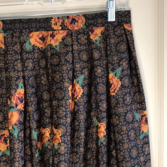 Vintage boho silk midi skirt