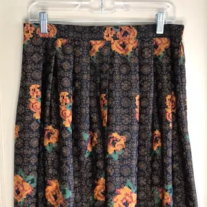 Vintage boho silk midi skirt